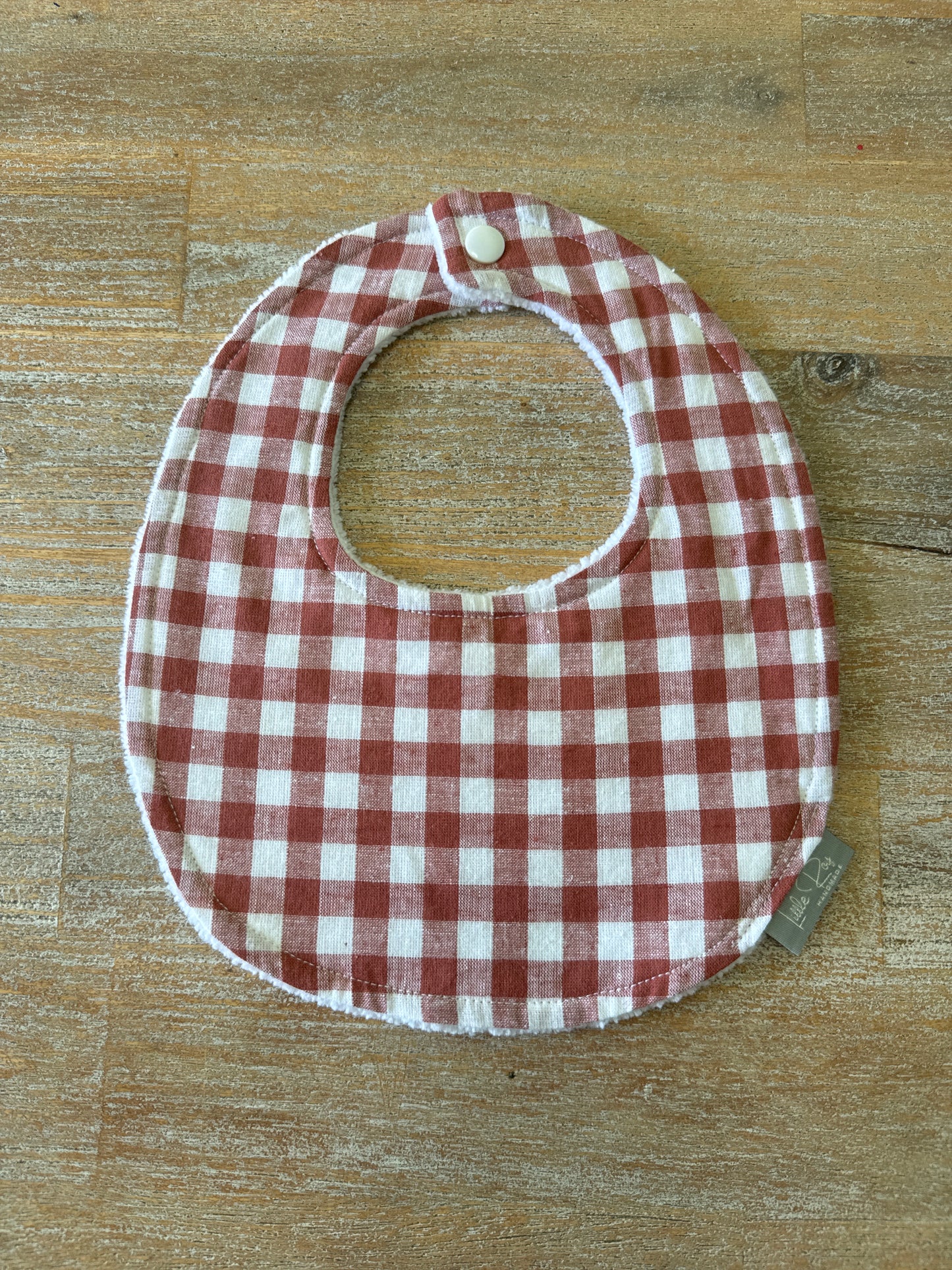 Gingham Rust Bib