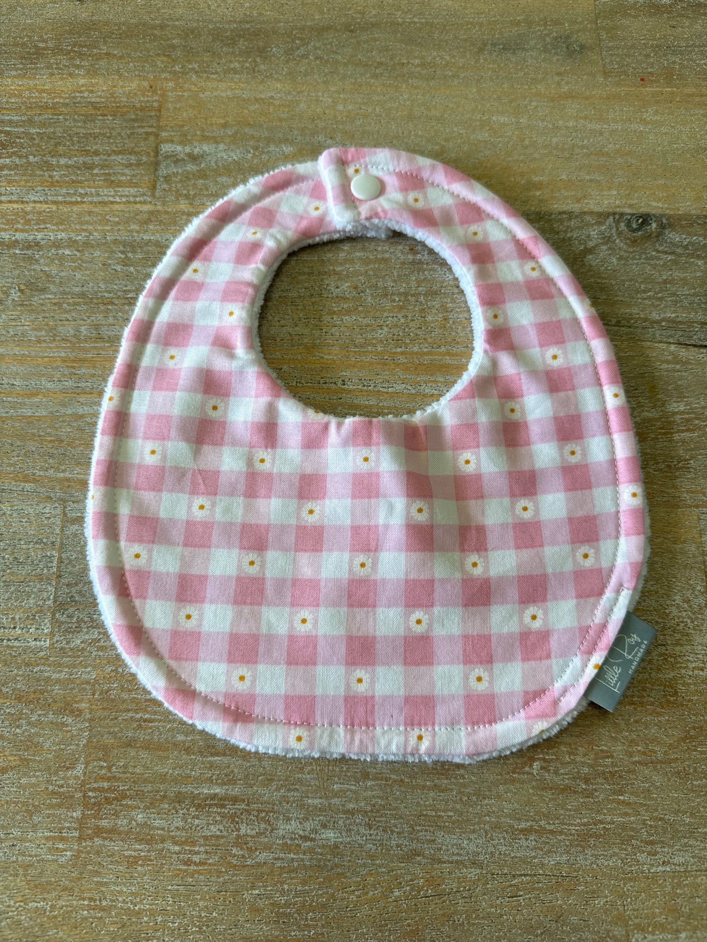 Gingham Daisy Bib