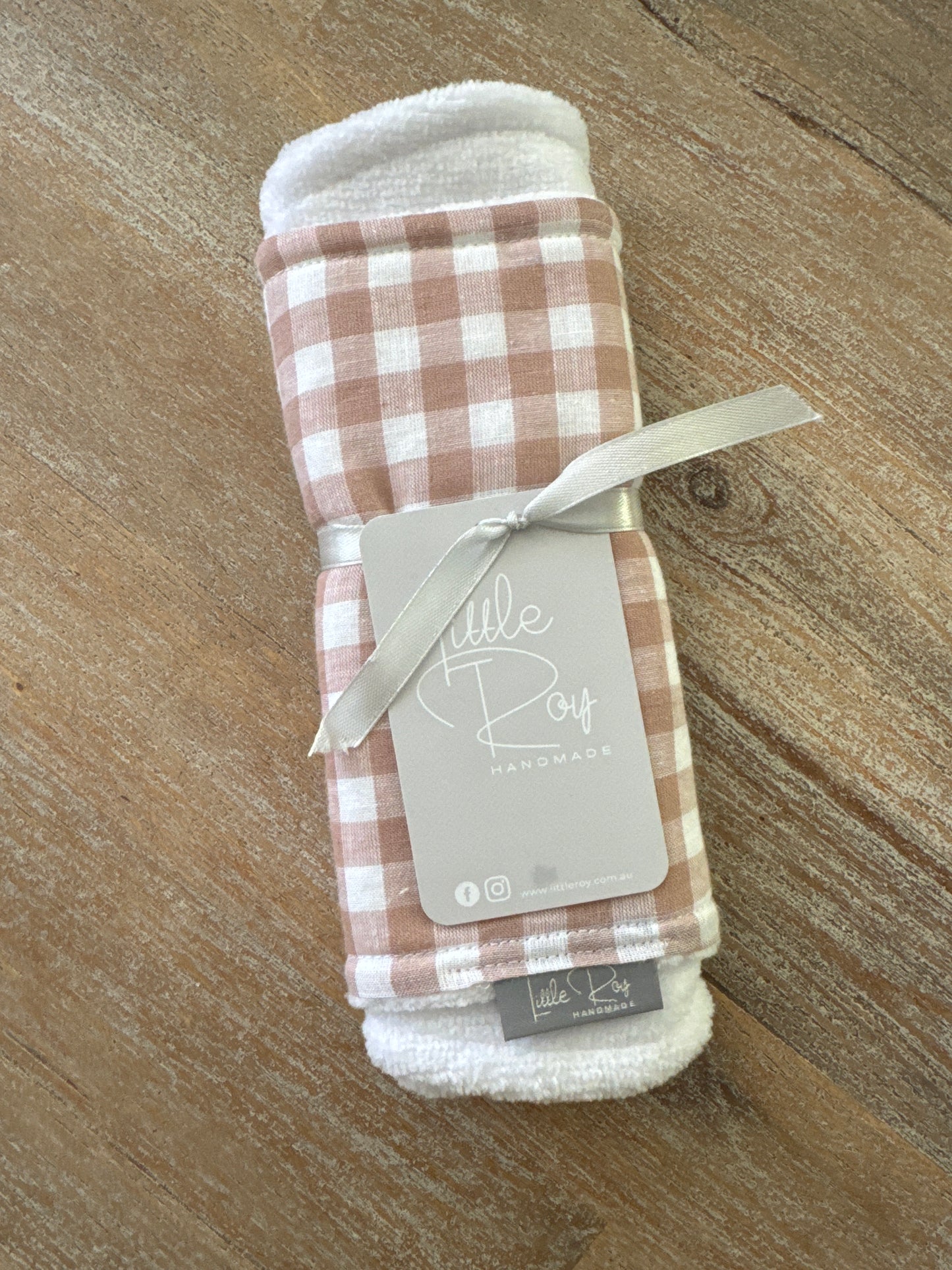 Gingham Sand Burp Cloth