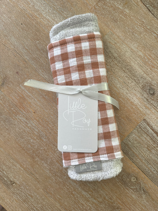 Gingham Clay Burp Cloth